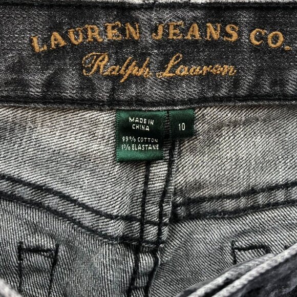 Lauren Jeans Co Ralph Lauren Women Jeans Size 10 Black Denim Straight Leg Casual - Picture 8 of 14